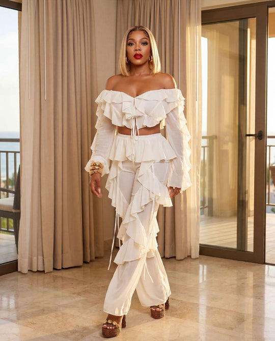 Ivory Muse Convertible Ruffle Set