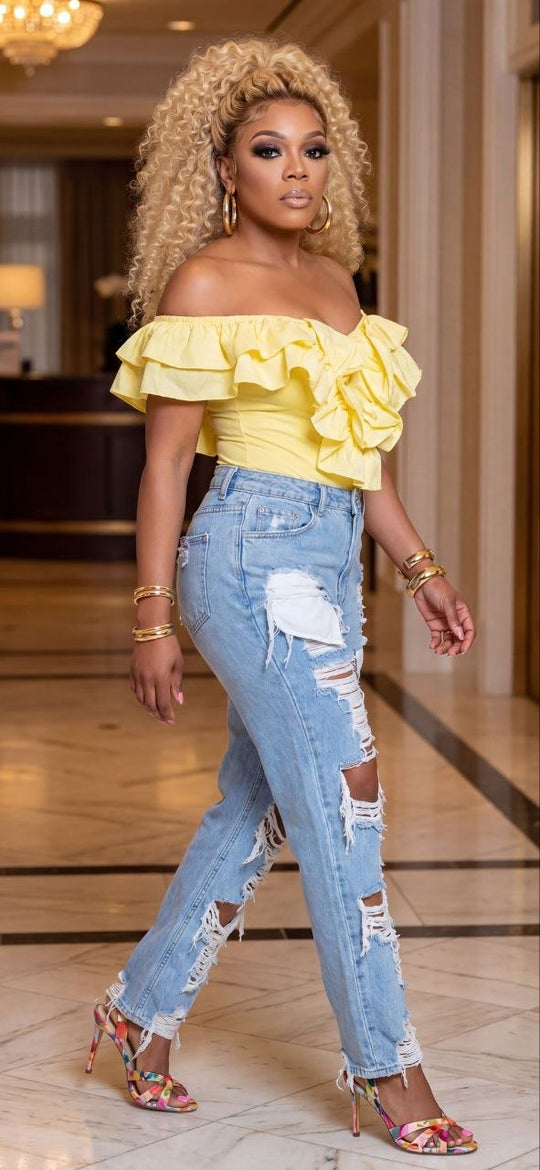 Lemon Kiss Ruffle Top