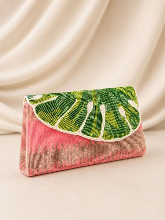 Watermelon Nliss Beaded Clutch